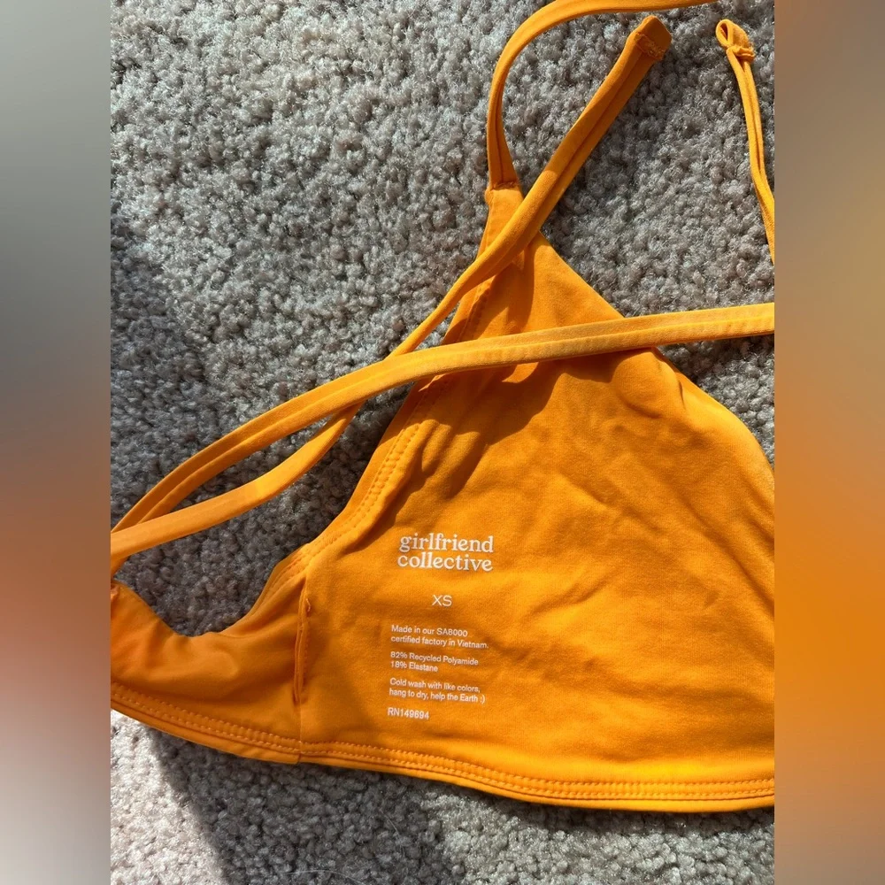 girlfriend collective lanai bikini swim top spritz yellow XS